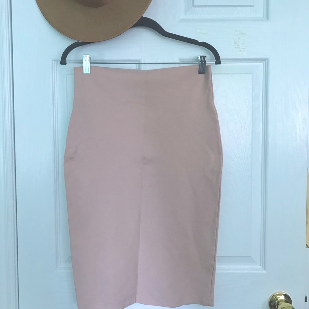 Taupe pencil skirt